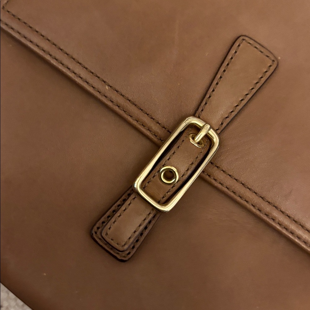 Coach Crossbody Tan Brown Leather E23-9592 Y2K bag - Picture 3 of 12